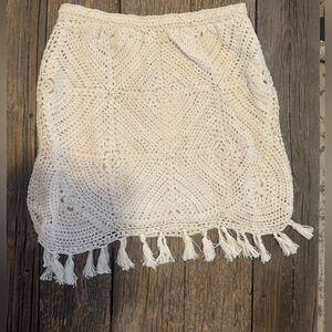 Mini lined, crocheted summer skirt - Sx XL